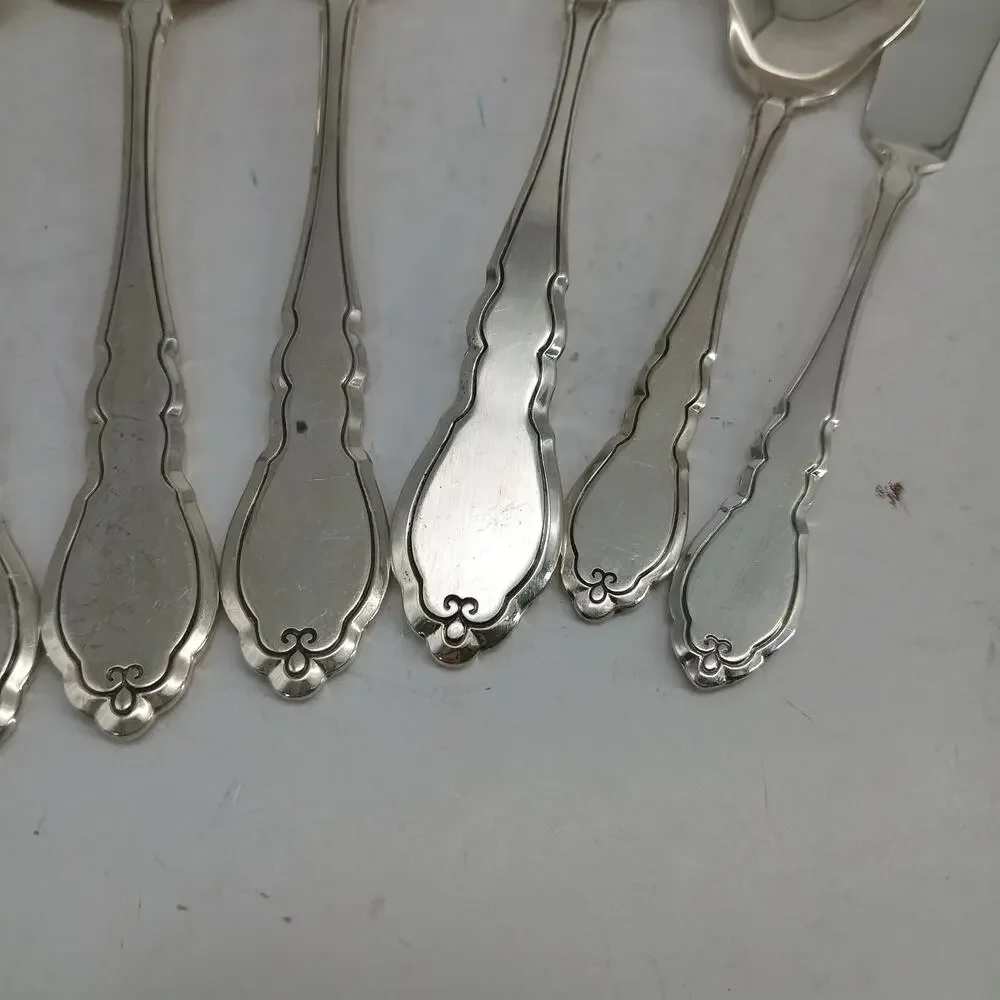 8X Serving Rogers Oneida ALOUETTE Silverplate Pie Sugar Ladle Slotted Fork Sprea